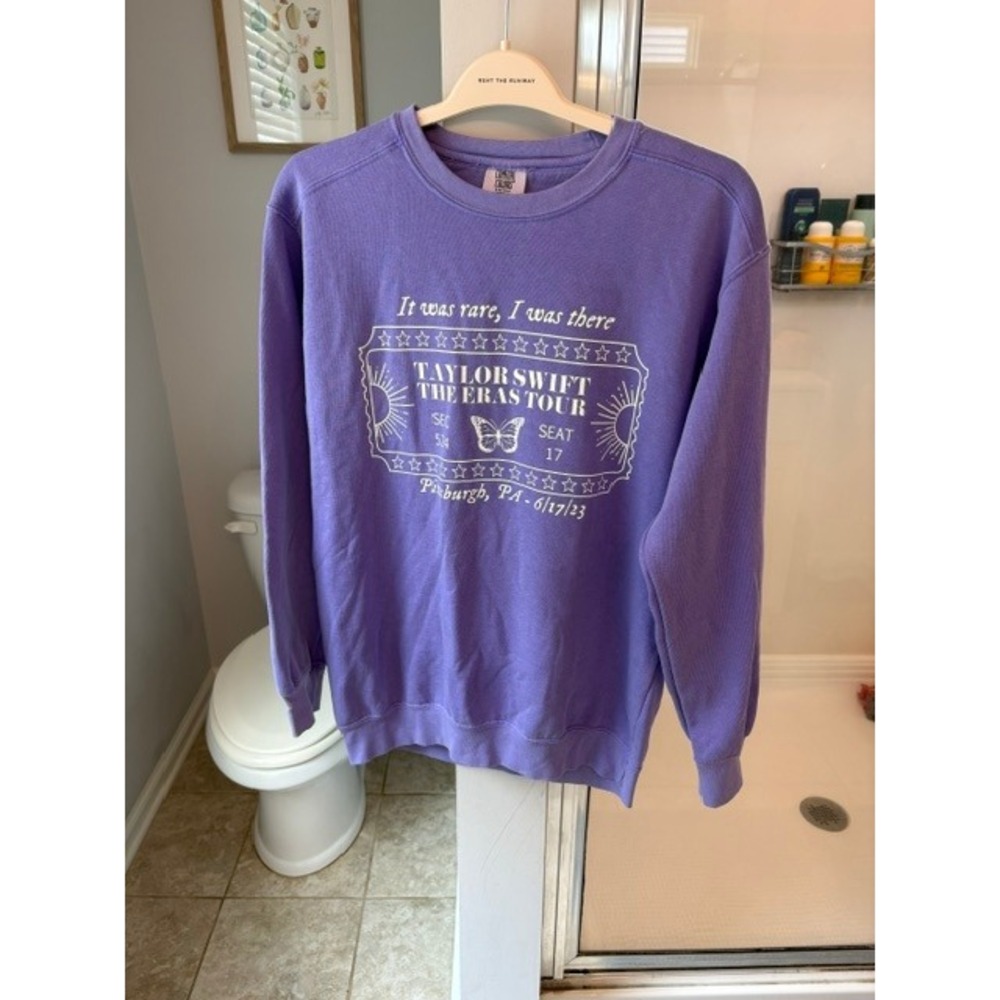 Taylorโ Swift Eras Tour Purple Sweatshirt Comfort Colors Pittsburgh Tampa Medium